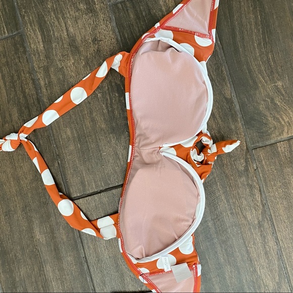 Gibson & Latimer Orange Polka Dot Swimsuit Top - Picture 6 of 7